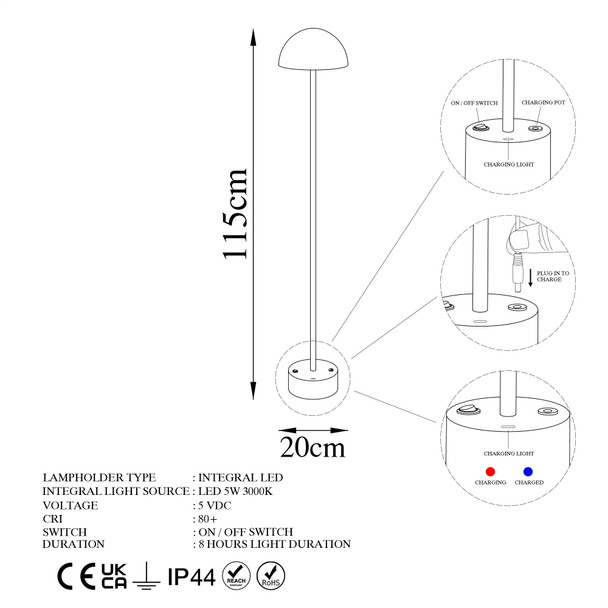 Podna lampa rujan - 13376