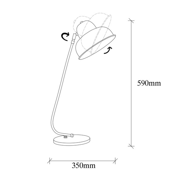 Stolna lampa Berceste - 180CRNI-ML