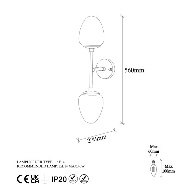 Zidna lampa Camflo - 10375