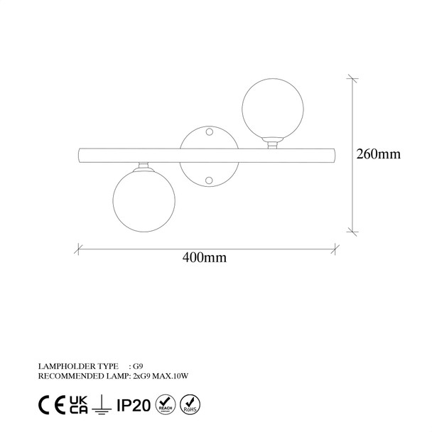 Zidna lampa Domino - 11038