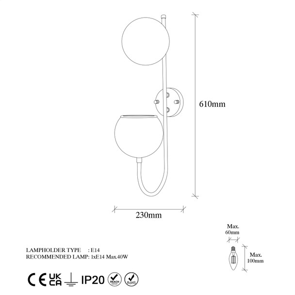 Zidna lampa Lonac - 11470