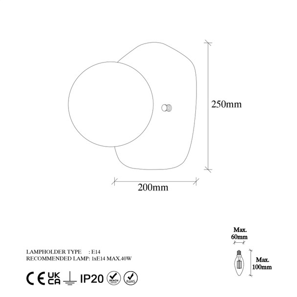 Zidna lampa Pa - 11665