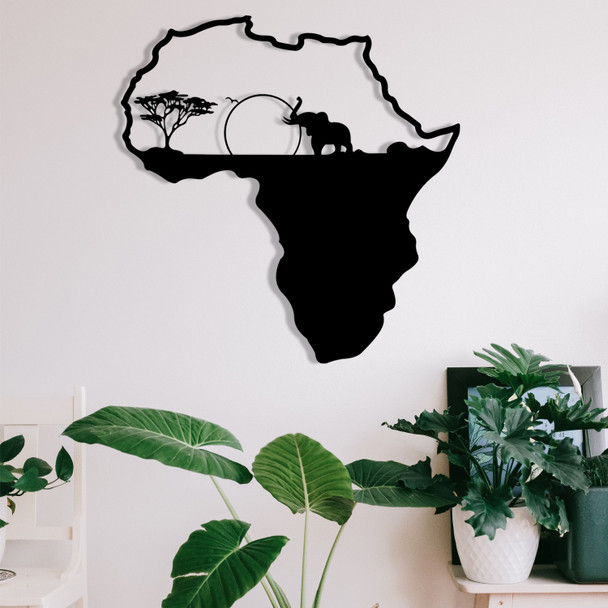 Dekorativni metalni zidni pribor Afrikanac 1