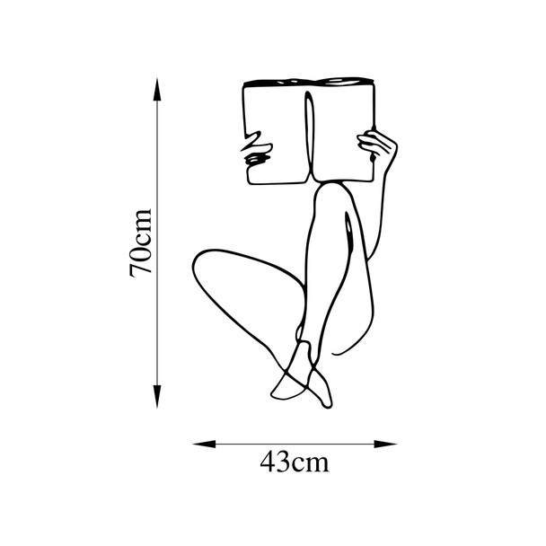 Dekorativni metalni zidni pribor Čitanje knjiga - 494