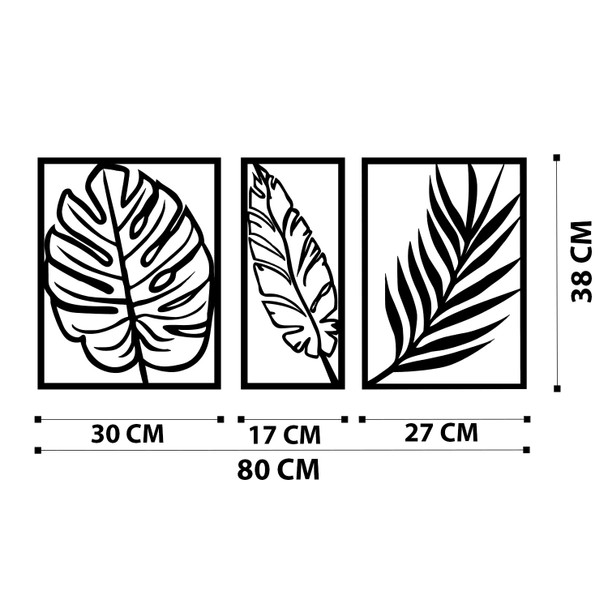 Dekorativni metalni zidni pribor Leaf2 Metalni dekor