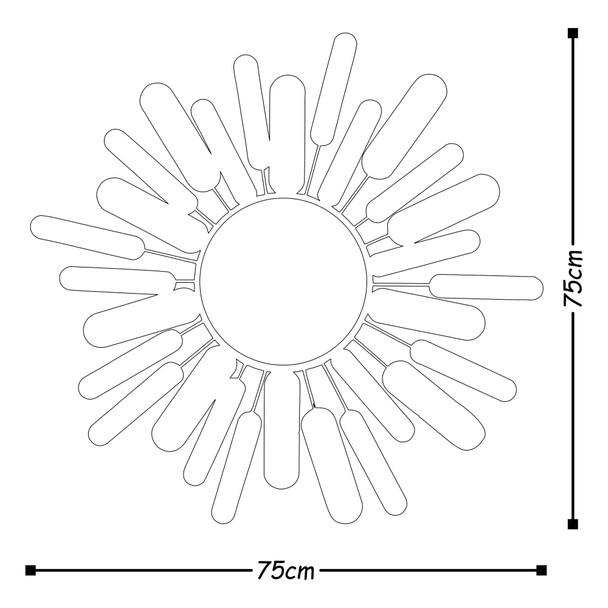 Dekorativni metalni zidni pribor Metal Art Mirror Sun