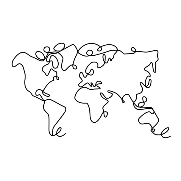 Dekorativni metalni zidni pribor Karta svijeta