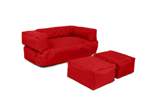 Lazy bag Dječji puf sa duplim sjedalom - crveni
