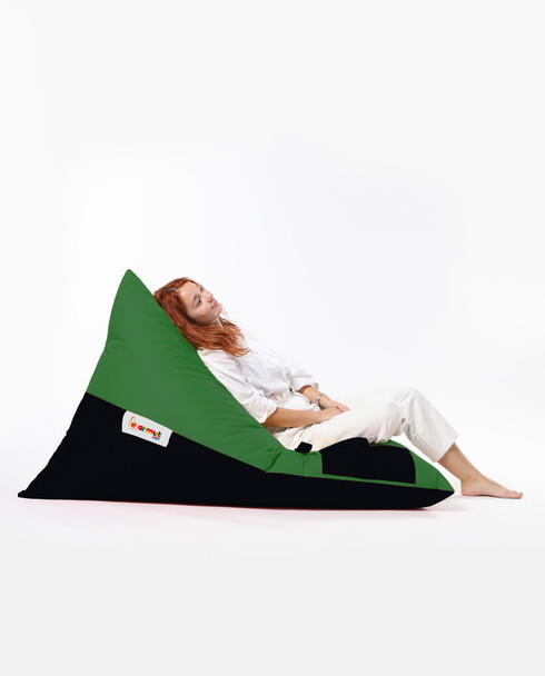 Lazy bag Veliki dupli krevet u boji piramide - zelena