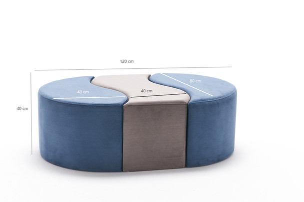 Tabure Alya Puf - Plava, Mink