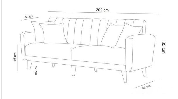 Sofa-krevet Garnitura AQUA-TAKIM6-S 1048