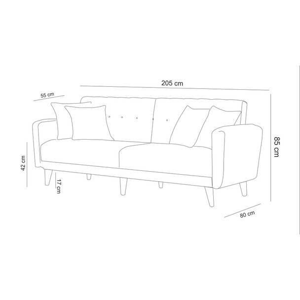 Sofa-krevet Garnitura ARİA-TAKIM1-S 1053