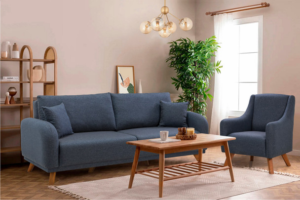 Sofa-krevet Garnitura  Hera set - tamno plava