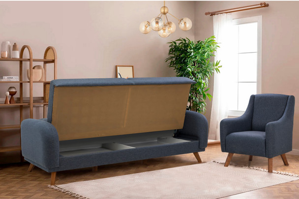 Sofa-krevet Garnitura  Hera set - tamno plava