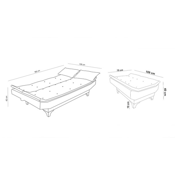 Sofa-krevet Garnitura Kelebek-TKM03 0400