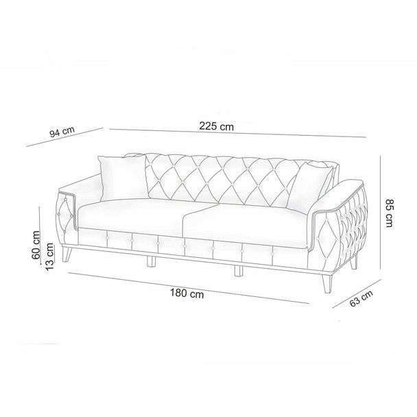 Sofa-krevet Garnitura Marta-TKM06-Žuta