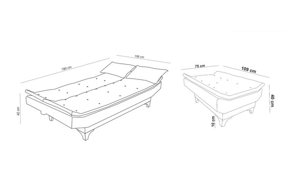 Sofa-krevet Garnitura Santo-S-Antracit -1053