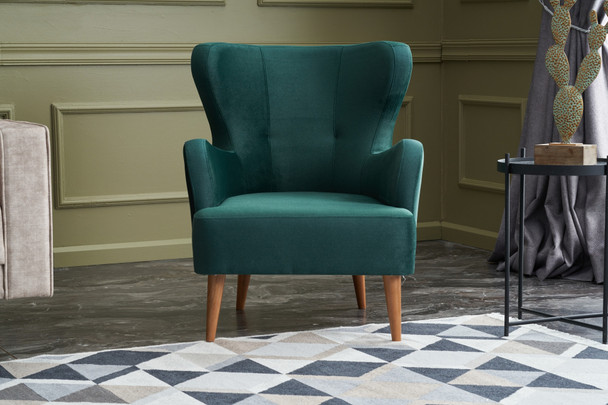 Wing Chair Karina - Petrol Green