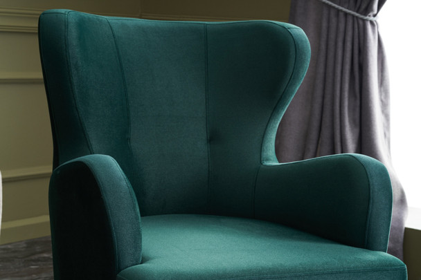 Wing Chair Karina - Petrol Green