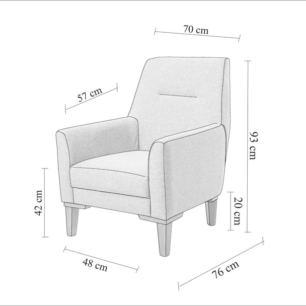 Wing Chair Liones-S-Grey