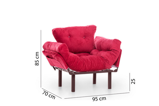 Wing Chair Nitta Singl - Maroon