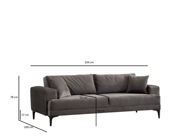 Sofa s 3 sjedala Astana 3 sjedala - antracit   a.g