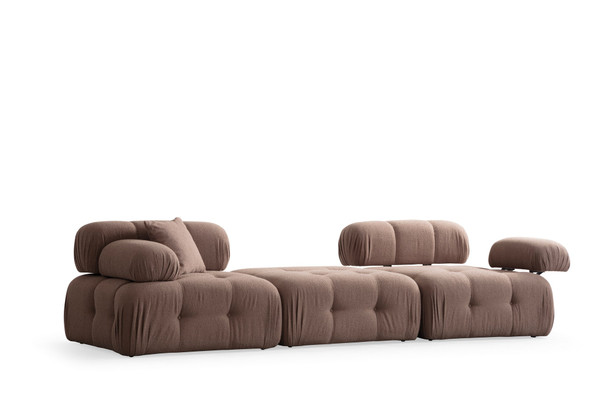 Sofa s 3 sjedala Doblo 3 sjedala (L1-Pouffe-1R) - Cappucino   a.g