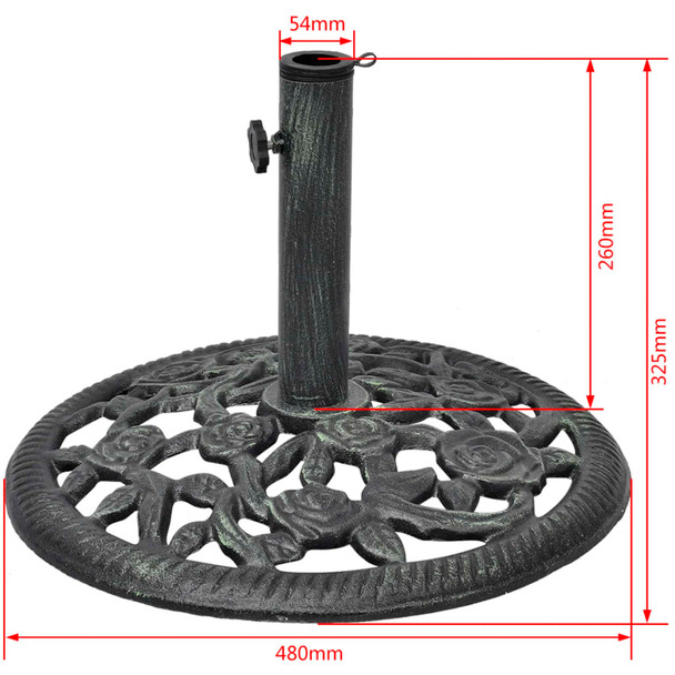 Stalak za suncobran od lijevanog željeza 12 kg 48 cm