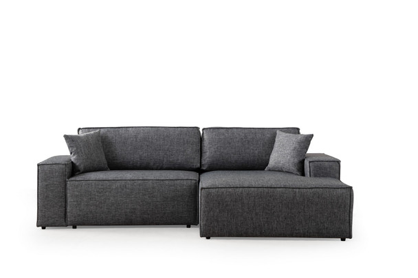 Kutna sofa-krevet Pırlo kut desno - tamno siva   a.g