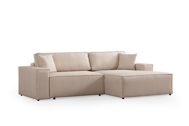 Kutna sofa-krevet Pırlo kut desno - Ecru   a.g