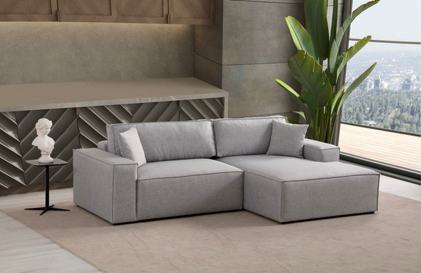 Kutna sofa-krevet Pırlo kut desno - svijetlo siva   a.g