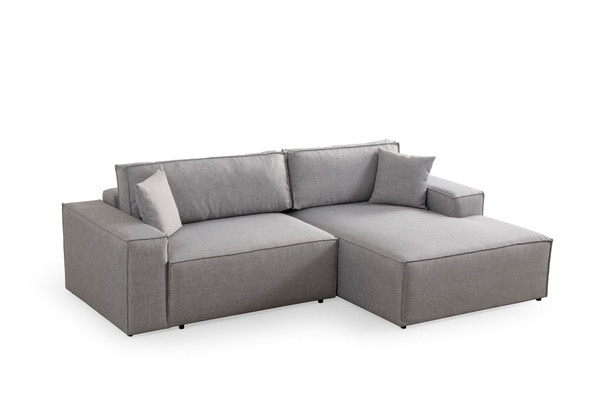 Kutna sofa-krevet Pırlo kut desno - svijetlo siva   a.g