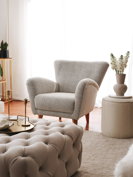 Wing Chair Teddy - Sivi   a.g