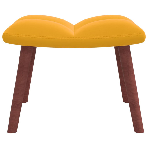 Stolica  za ljuljanje s osloncem za noge boja senfa baršunasta 328157