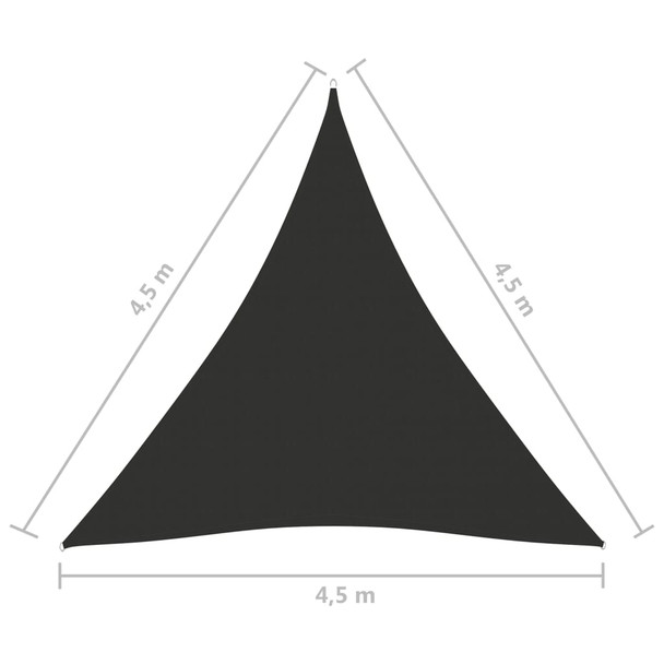 Jedro protiv sunca od tkanine trokutasto 4,5x4,5x4,5 m antracit