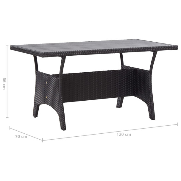 Vrtni stol crni 120 x 70 x 66 cm od poliratana 316585
