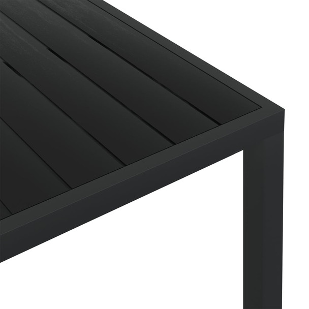 Vrtni stol crni 150 x 90 x 74 cm aluminijum i WPC 42791