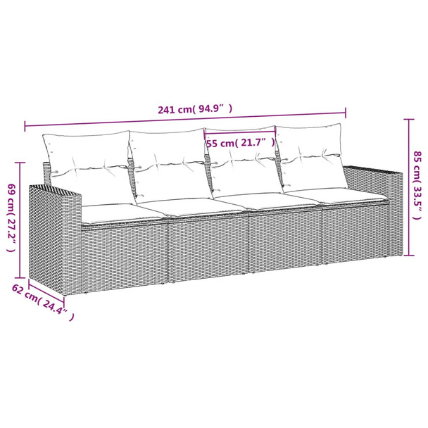 4-dijelni set vrtnih sofa s jastucima bež od poliratana 3218669