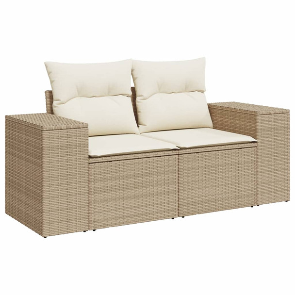 5-dijelni vrtni set sofa s jastucima bež od poliratana 3222547