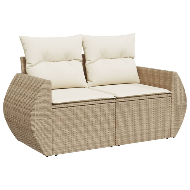5-dijelni vrtni set sofa s jastucima bež od poliratana 3224882