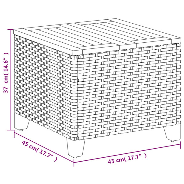 Vrtni stol bež 45 x 45 x 37 cm od poliratana i bagremovog drva 366327