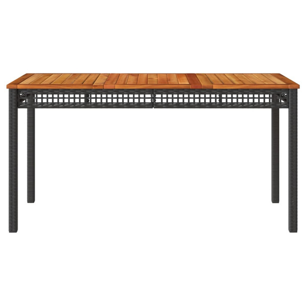 Vrtni stol crni 140 x 80 x 75 cm od poliratana i drva bagrema 366276