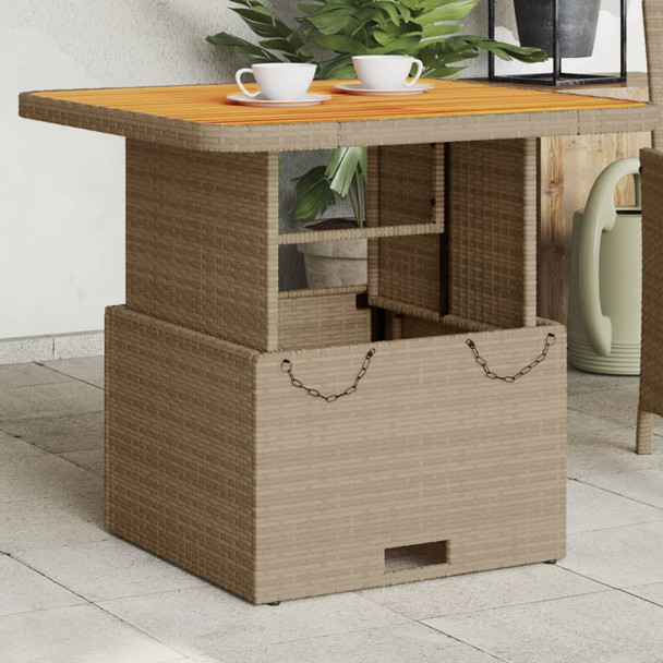 Vrtni stol bež 80 x 80 x 71 cm od poliratana i drva bagrema 368271