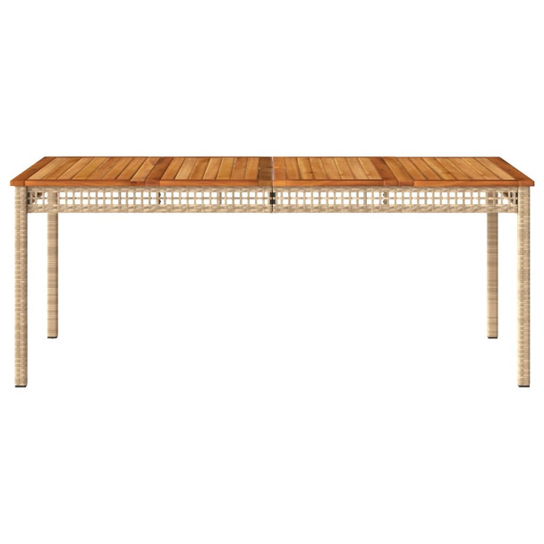 Vrtni stol bež 180 x 90 x 75 cm od poliratana i drva bagrema 366281