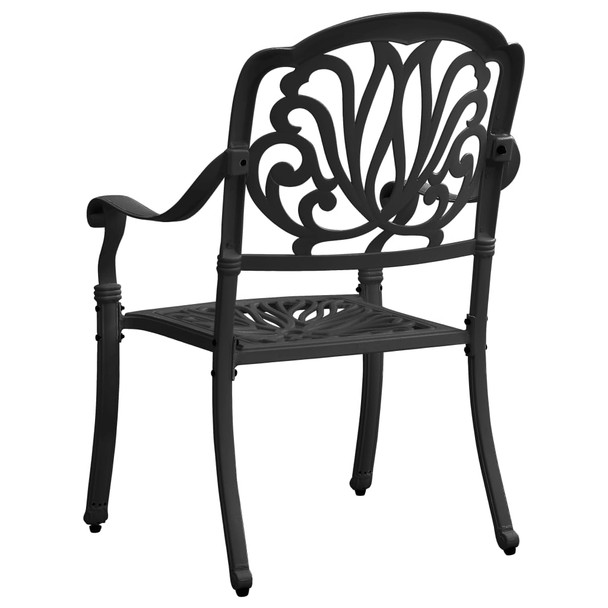 3-dijelni bistro set od lijevanog aluminija crni 3070578