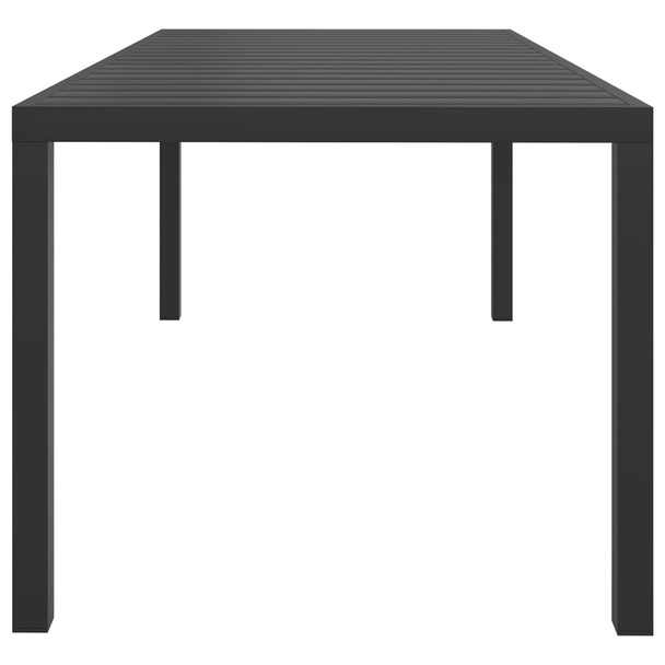 Vrtni stol crni 185 x 90 x 74 cm aluminijum i WPC 42792