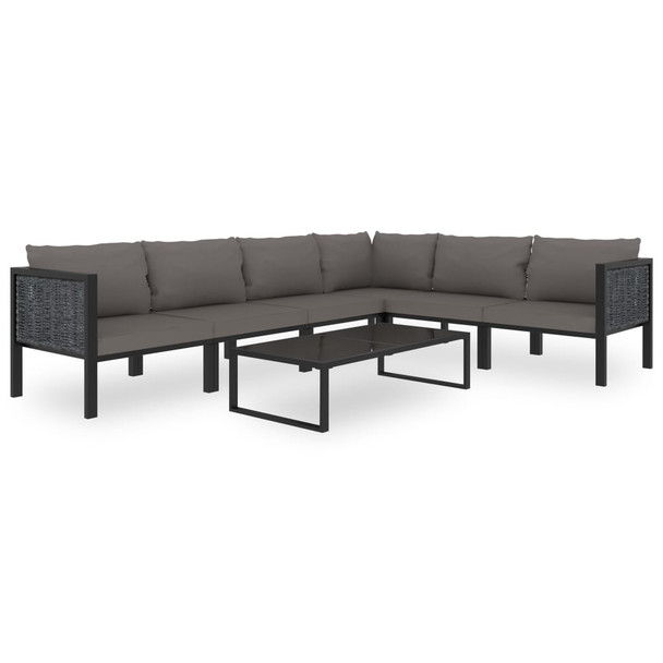 Modularna kutna sofa od poliratana s desnim naslonom antracit 310043