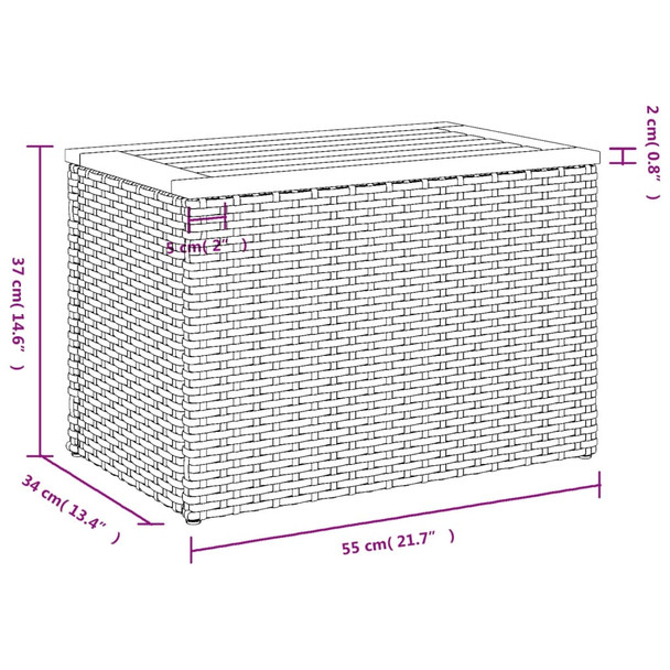 Vrtni bočni stolići 2 kom bež 55 x 34 x 37 cm poliratan i drvo 366069