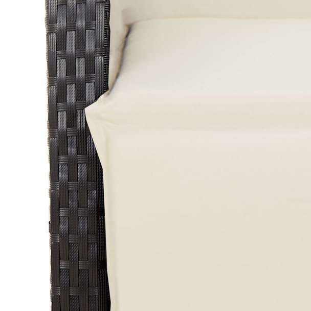9-dijelni vrtni blagovaonski set s jastucima crni od poliratana 3212527