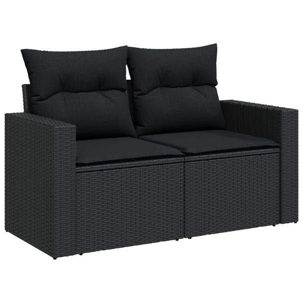 10-dijelni set vrtnih sofa s jastucima crni od poliratana 3219395